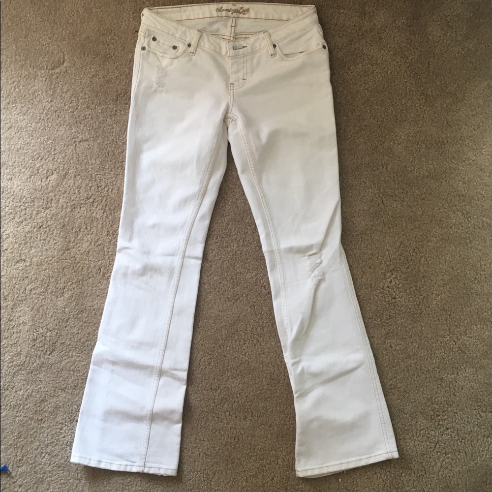 White boot cut jeans